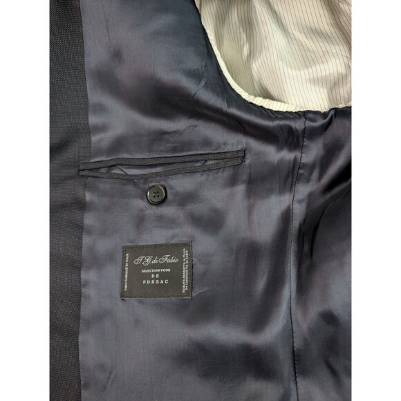 DE Fursac Wool Blazer Men's Size 48 Charcoal Single-Breasted Notch Lapel Jacket - Picture 10 of 11